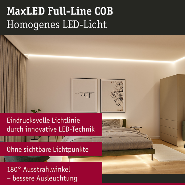 MaxLED-Stripe 500 COB Warmweiß - Polyacryl - Silber