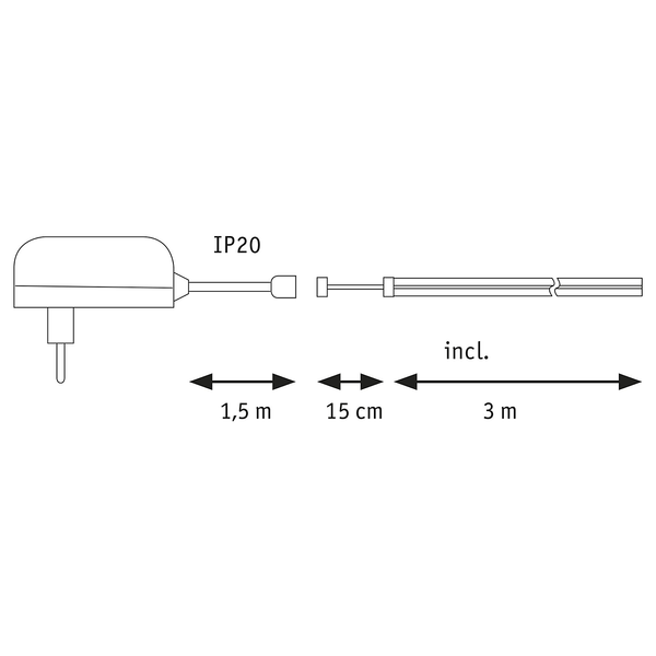 LED-Stripe Set SimpLED COB Warmweiß - Aluminium - Weiß - Breite: 300 cm