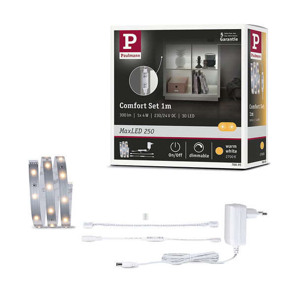 MaxLED-Stripe Comfort Set Regal - Polyacryl - Silber