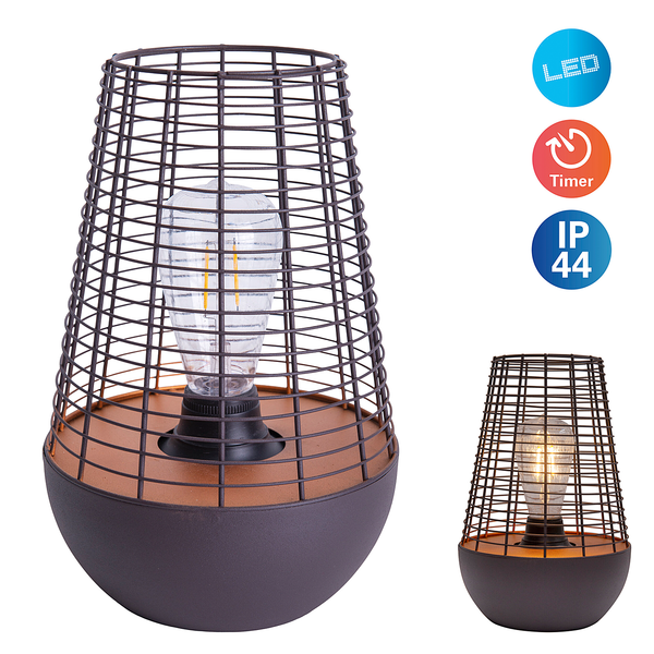 LED-Außenleuchte Hiddensee - Eisen - Schwarz / Kupfer