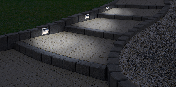 LED-Solar Wegeleuchte Wismar 4er-Set - Edelstahl / Kunststoff - Grau
