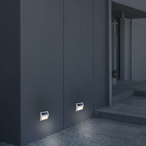 LED-Solar Wegeleuchte Wismar 4er-Set - Edelstahl / Kunststoff - Grau