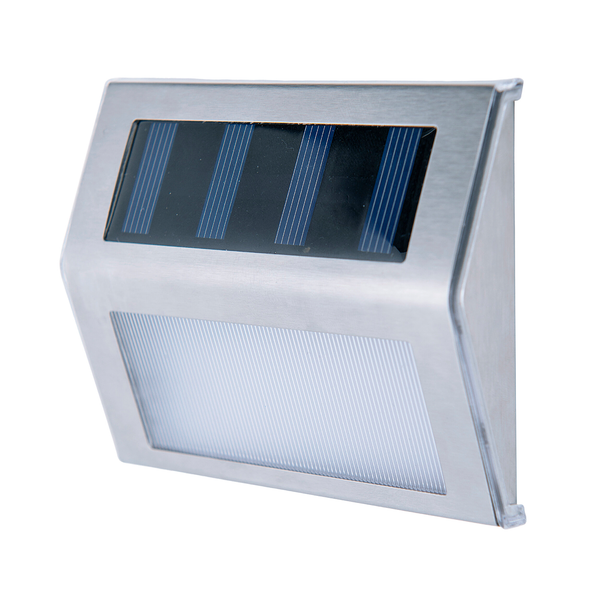 LED-Solar Wegeleuchte Wismar 4er-Set - Edelstahl / Kunststoff - Grau
