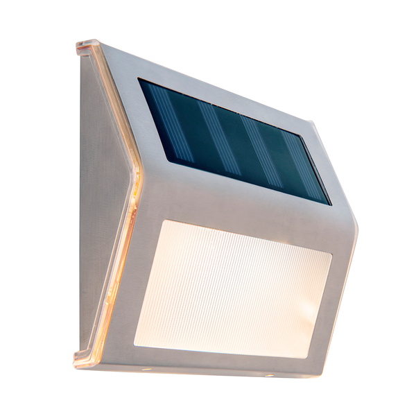 LED-Solar Wegeleuchte Wismar 4er-Set - Edelstahl / Kunststoff - Grau