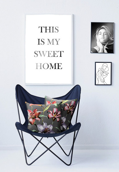 Dekokissen 5602 - Baumwolle - Anthrazit - 48 x 48 cm - Anthrazit - 48 x 48 cm