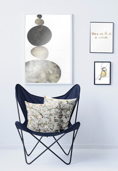 Dekokissen 5603 - Baumwolle / Polyester - Grau / Rot - 48 x 48 cm - Grau / Rot - 48 x 48 cm