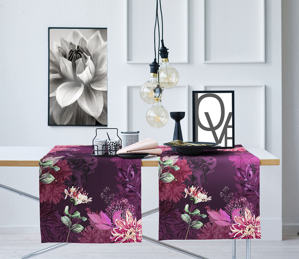 Tischläufer 5604 - Baumwolle / Polyester - Beere - 48 x 140 cm - Beere