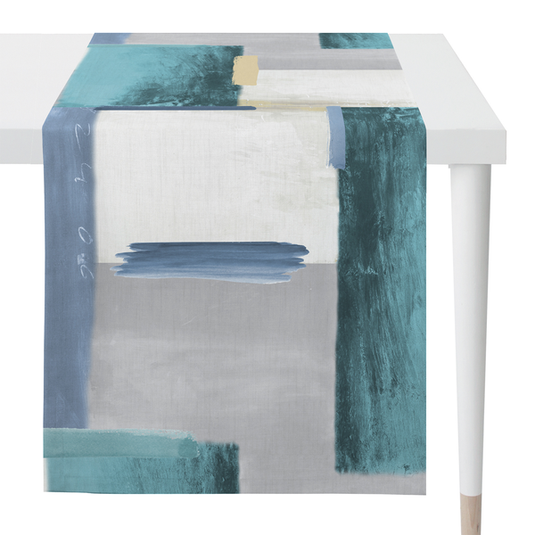 Tischläufer Fisk - Baumwolle / Polyester - Blau - 48 x 140 cm - Blau