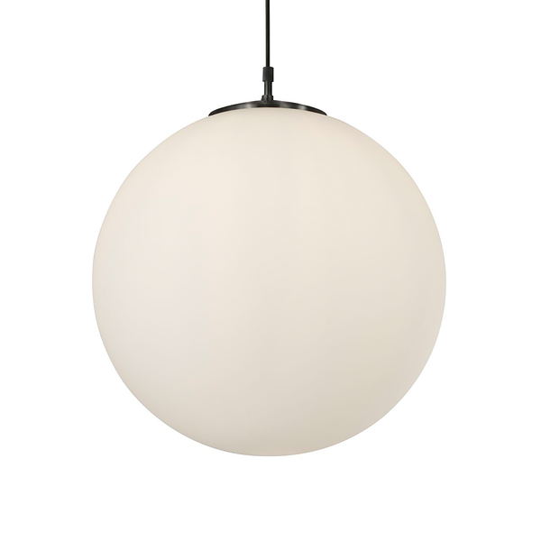 Pendelleuchte Atom 1-flammig - Opalglas / Stahl