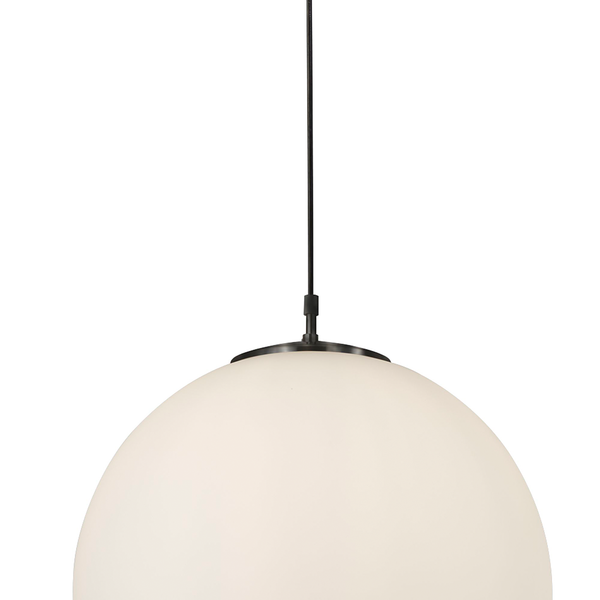 Pendelleuchte Atom 1-flammig - Opalglas / Stahl