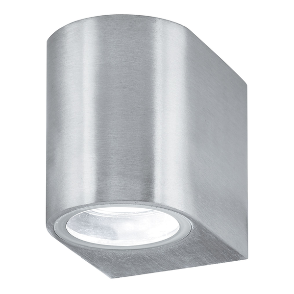 Wandleuchte Porch 1-flammig - Klarglas / Aluminium - Silber