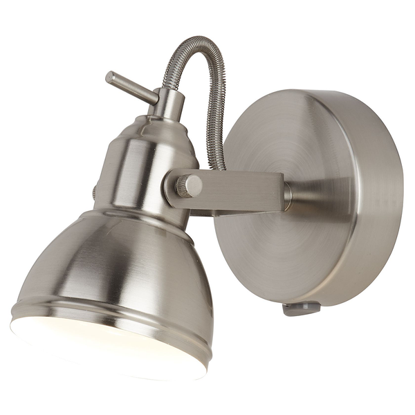 Wandleuchte Focus 1-flammig - Stahl - Silber