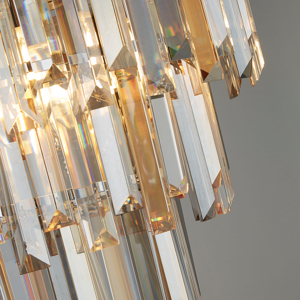 Deckenleuchte Clarissa 5-flammig - Rauchglas / Stahl - Silber / Transparent