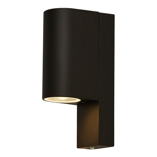 Wandleuchte Up Down 2-flammig mit Sensor - Klarglas / Aluminium - Schwarz