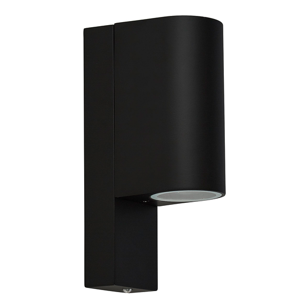 Wandleuchte Up Down 2-flammig mit Sensor - Klarglas / Aluminium - Schwarz