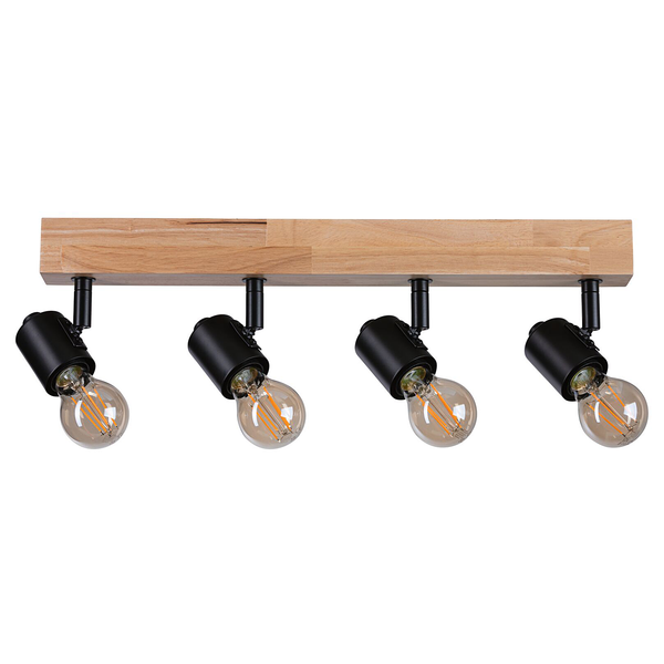 Deckenleuchte Arvid 4-flammig - Holzwerkstoff / Aluminium - Braun