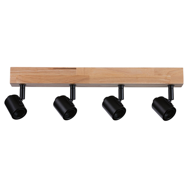 Deckenleuchte Arvid 4-flammig - Holzwerkstoff / Aluminium - Braun