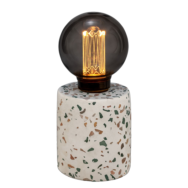 Tischleuchte Elegant Flare - Farbglas / Beton - Grau