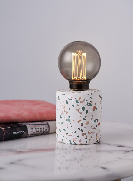 Tischleuchte Elegant Flare - Farbglas / Beton - Grau