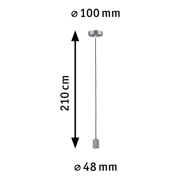 Pendelleuchte Neordic Tilla - Aluminium / Microfaser - Grau - 10 x 10 cm