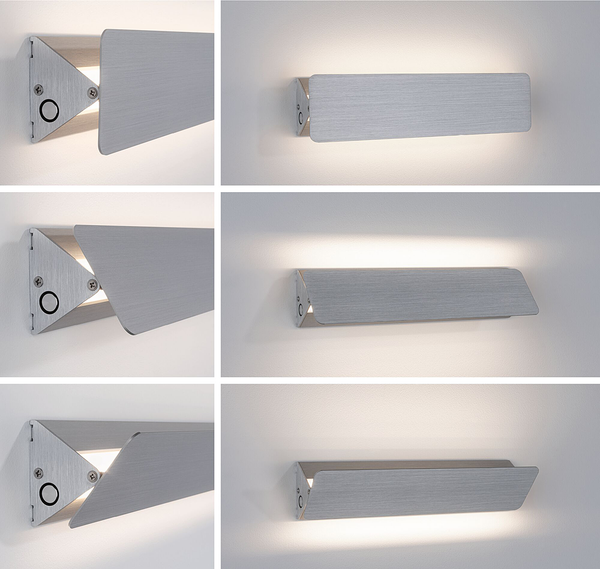 Wandleuchte Katla - Aluminium - Silber - Breite: 31 cm