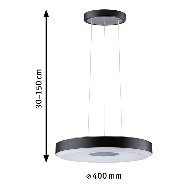 Pendelleuchte Puric Pane II - Aluminium / Polycarbonat - Schwarz
