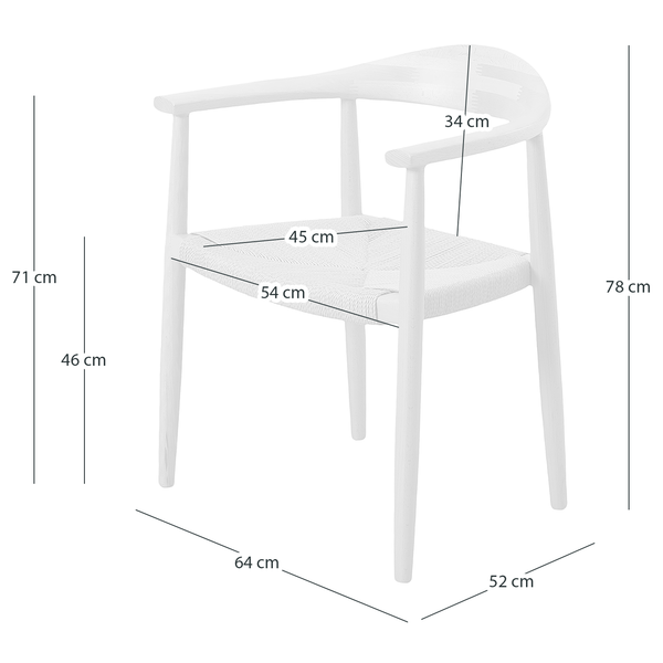 Armlehnenstuhl HAWBUSH 2er-Set - Buche massiv / Papierschnurgeflecht - Braun