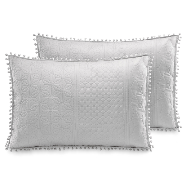 Kissenhülle Ladore 2er-Set - Polyester - Lichtgrau - 70 x 50 cm