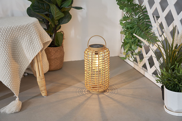 Solarlaterne Sunshine Darling - Kunststoff / Rattan/ Metall - Beige