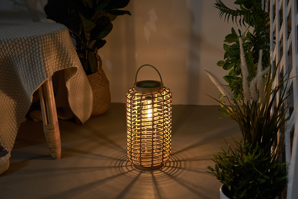 Solarlaterne Sunshine Darling - Kunststoff / Rattan/ Metall - Beige