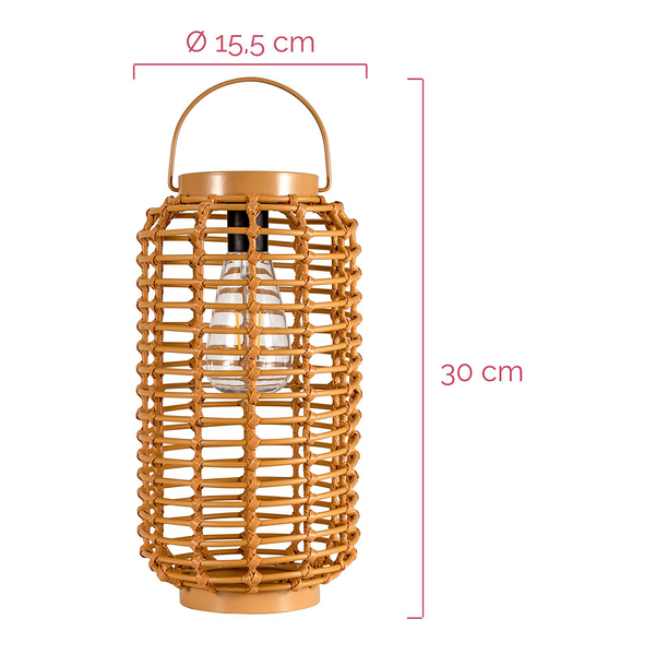 Solarlaterne Sunshine Darling - Kunststoff / Rattan/ Metall - Beige