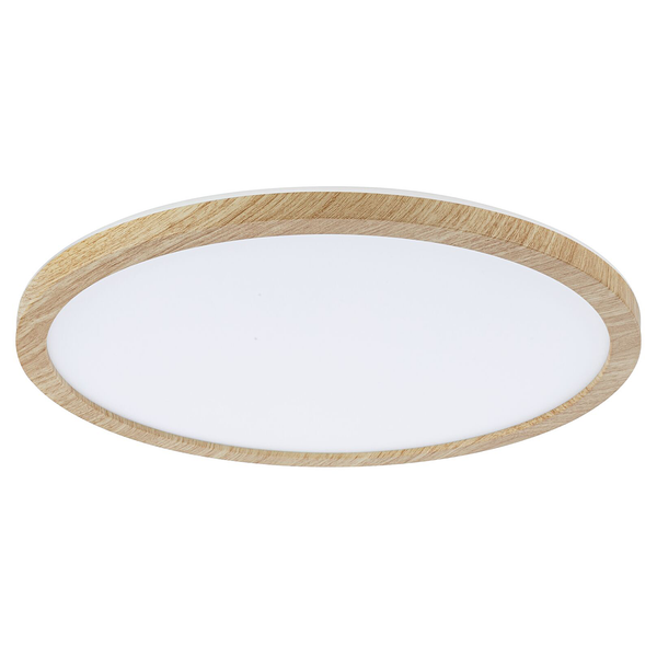 LED-Deckenleuchte Atria Shine Rund Oak - Kunststoff / Eiche Optik - Braun - 1-flammig - Durchmesser: 29 cm - Warmweiß