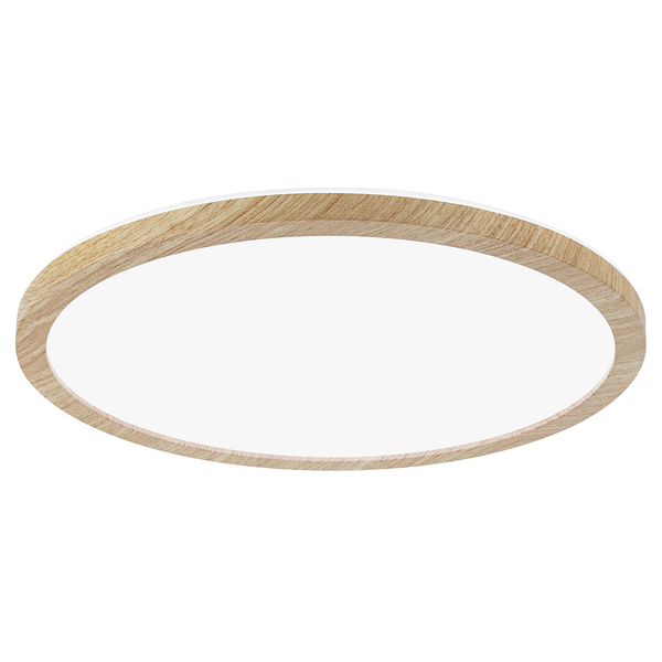 LED-Deckenleuchte Atria Shine Rund Oak - Kunststoff / Eiche Optik - Braun - 1-flammig - Durchmesser: 29 cm - Universalweiß