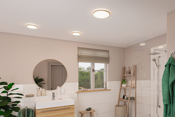 LED-Deckenleuchte Atria Shine Rund Oak - Kunststoff / Eiche Optik - Braun - 1-flammig - Durchmesser: 29 cm - Universalweiß