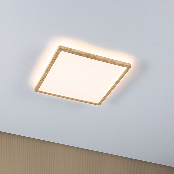 LED-Deckenleuchte Atria Shine Oak - Kunststoff / Eiche Optik - Braun - 1-flammig - Warmweiß
