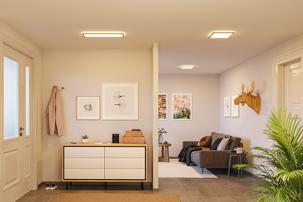 LED-Deckenleuchte Atria Shine Oak - Kunststoff / Eiche Optik - Braun - 1-flammig - Warmweiß