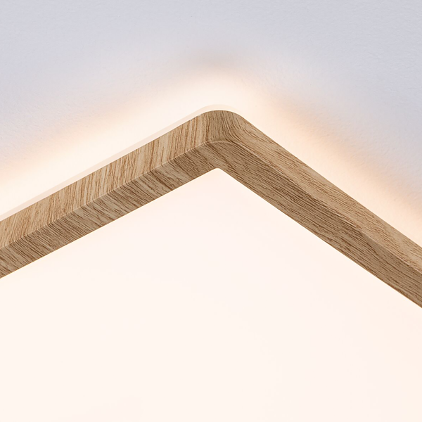 LED-Deckenleuchte Atria Shine Oak - Kunststoff / Eiche Optik - Braun - 1-flammig - Warmweiß