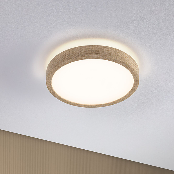 LED-Deckenleuchte Cosara Typ A - Kunststoff / Textil - Beige - 1-flammig - Beige