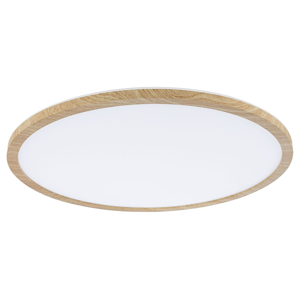 LED-Deckenleuchte Atria Shine Rund Oak - Kunststoff / Eiche Optik - Braun - 1-flammig - Durchmesser: 42 cm - Universalweiß