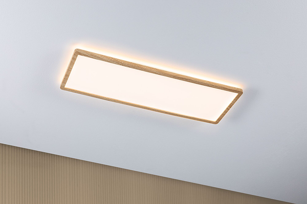 LED-Deckenleuchte Atria Shine Oak - Kunststoff / Eiche Optik - Braun - 1-flammig - Warmweiß
