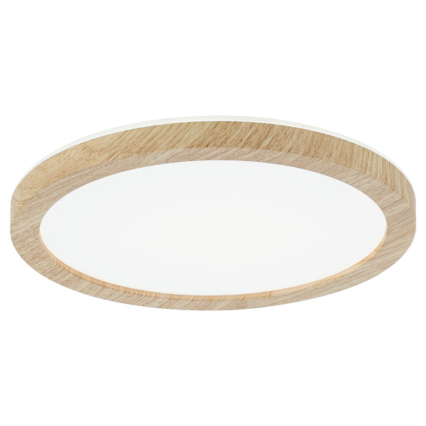 LED-Deckenleuchte Atria Shine Rund Oak - Kunststoff / Eiche Optik - Braun - 1-flammig - Durchmesser: 19 cm - Universalweiß
