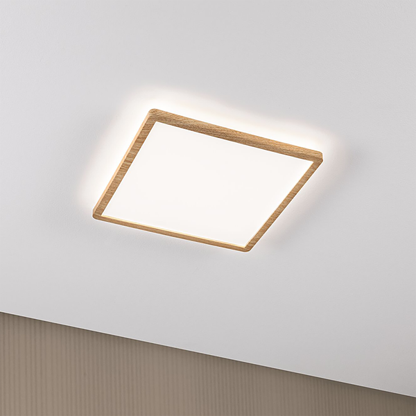 LED-Deckenleuchte Atria Shine Oak - Kunststoff / Eiche Optik - Braun - 1-flammig - Universalweiß