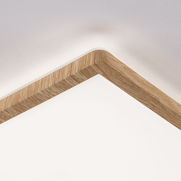 LED-Deckenleuchte Atria Shine Oak - Kunststoff / Eiche Optik - Braun - 1-flammig - Universalweiß