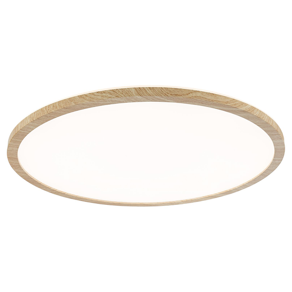 LED-Deckenleuchte Atria Shine Rund Oak - Kunststoff / Eiche Optik - Braun - 1-flammig - Durchmesser: 42 cm - Warmweiß