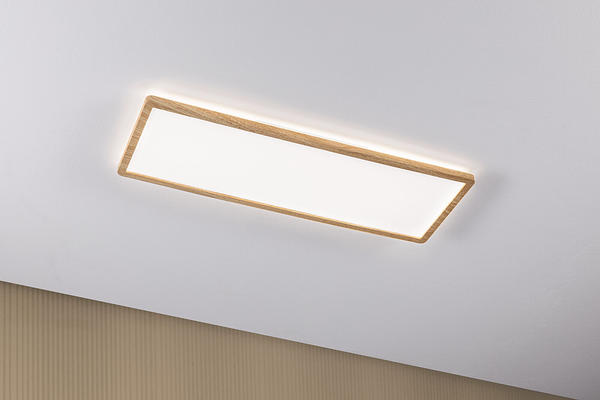 LED-Deckenleuchte Atria Shine Oak - Kunststoff / Eiche Optik - Braun - 1-flammig - Universalweiß