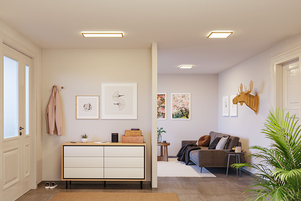 LED-Deckenleuchte Atria Shine Oak - Kunststoff / Eiche Optik - Braun - 1-flammig - Universalweiß