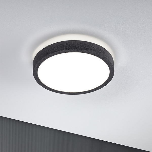 LED-Deckenleuchte Cosara Typ B - Kunststoff / Textil - Grau - 1-flammig - Grau