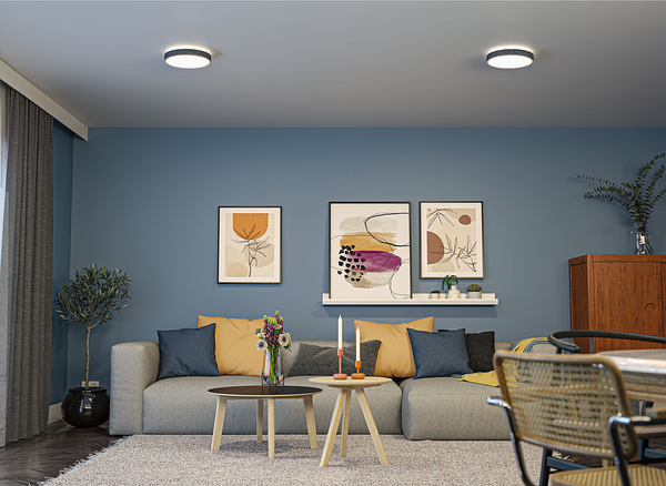 LED-Deckenleuchte Cosara Typ B - Kunststoff / Textil - Grau - 1-flammig - Grau
