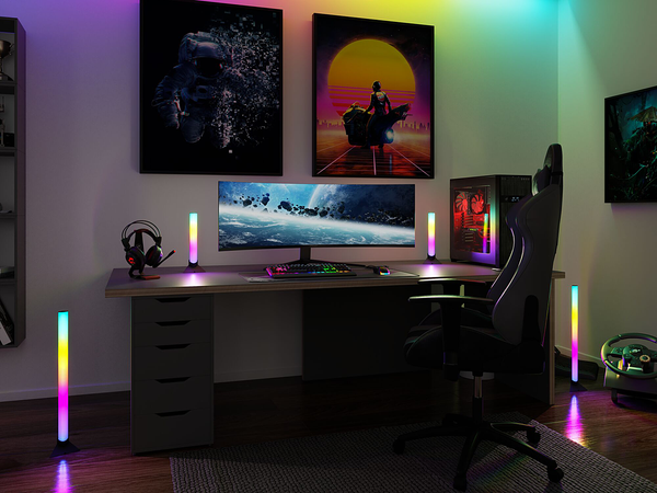 Standfuß LED-Entertain Lightbar 2er Set - Kunststoff / Metall - Schwarz