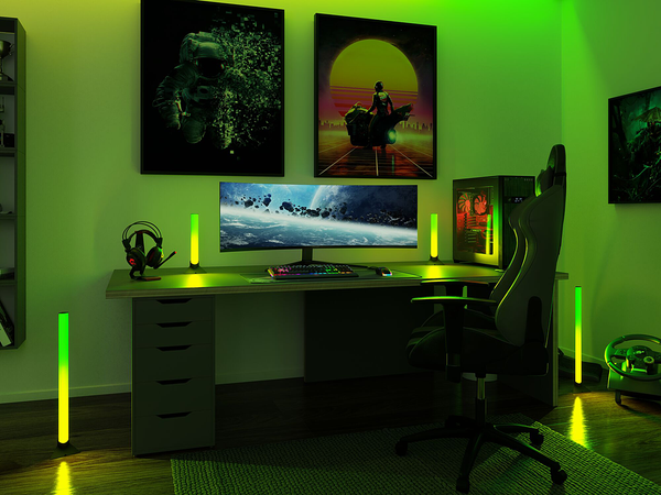 Standfuß LED-Entertain Lightbar 2er Set - Kunststoff / Metall - Schwarz